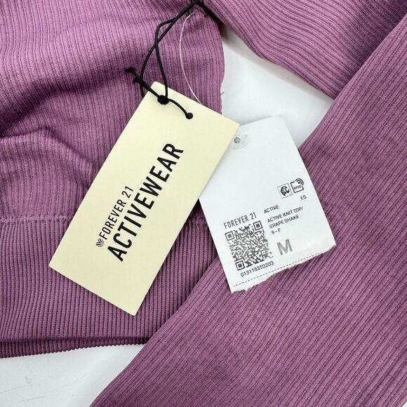 Forever 21‎ Seamless Scoop Neck Long Sleeve Active Crop Top Med - Picture 6 of 7